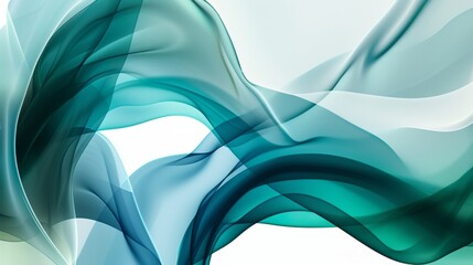 Fototapeta premium Curved shapes in various shades of blue and green