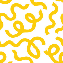 Seamless abstract pattern with squiggles and scribbles. Weaved curved lines. Chaotic ink scribbles decorative texture. Messy doodles, wavy and curly lines.