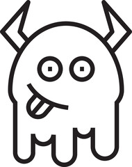 Funny Monster Line Art