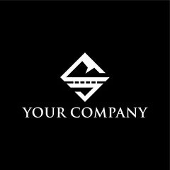 mountain and road initials concept