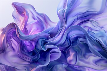 Fototapeta premium Abstract wavy design with flowing, vibrant purple and blue hues, creating a mesmerizing and dreamy visual art suitable for creative projects.