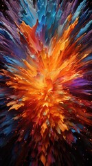 Obraz premium /3D volumetric explosion blot of multi-colored paint 