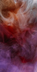 Sparkling steam. Smoke cloud. Shiny dark pink red ink haze. Hypnotic abstract art background magic atmospheric shimmering mist swirl.