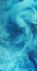 Dust mist. Dreamy haze. Azure blue ink glitter abstract fog futuristic magical glowing bright vapor fantasy creative smog background.