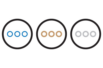 Menu three dots line icon in black. Graphic elements for your site. Trendy flat style isolated symbol, used for: illustration, outline, logo, mobile, app, emblem, design, web ui, ux. Vector EPS 10