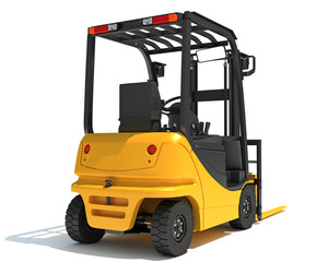 Tracked Skid Loader heavy construction machinery 3D rendering on white background	