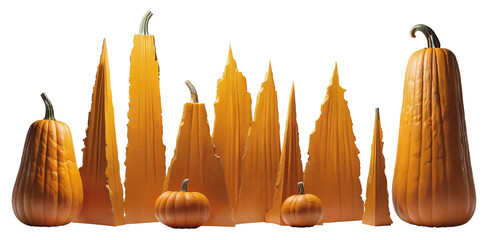 Pumpkin slabs with pointed tops.