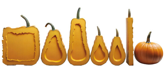 Slab shapes with a recess with a pumpkin texture.