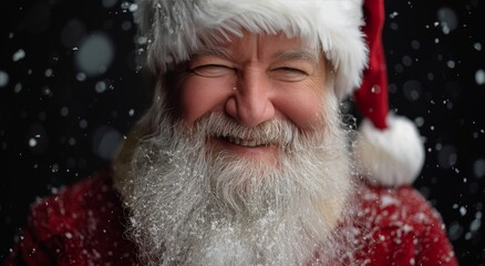 Santa Claus Smiling in Snow