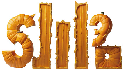Symbolic pumpkin slabs of different shapes.