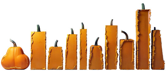 Plates for inscription with pumpkin texture.