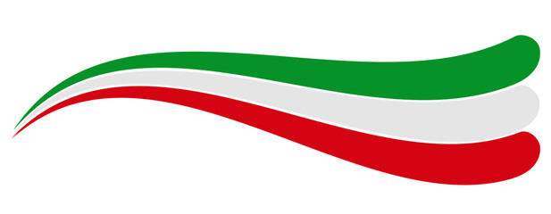 Italy flag, Italian flag tricolor rainbow curvy wave design