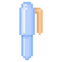 Pixel illustration of a blue pen