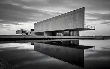 Obraz premium Black and White Modern Building Design