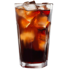 Refreshing Iced Coffee: Classic Cold Brew with Ice Cubes in Tall Glass.