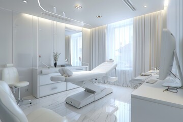 Modern White Spa Treatment Room Interior Design