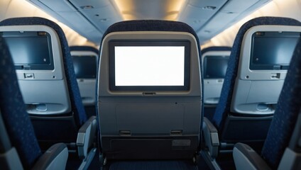 Passengers on a plane trip can be entertained with a mockup device that looks like a blank LCD screen on the seat.