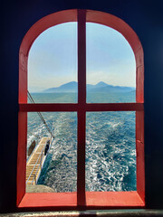 view of the sea from the deck of the ship