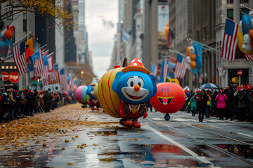 the Macy's Thanksgiving Day Parade. This has become the largest and most spectacular parade in the country. It features top-level star performances, elaborate floats, giant helium-filled balloons, and