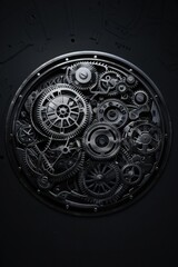 Naklejka premium Clock Mechanism Close Up