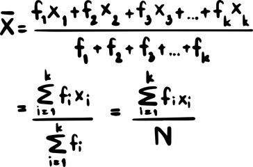 Statistics Mathematics Formulas Handwritten