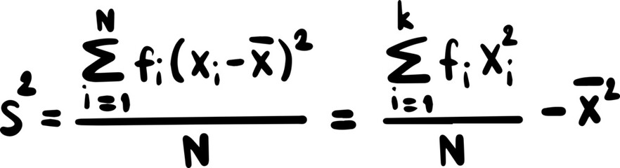Statistics Mathematics Formulas Handwritten