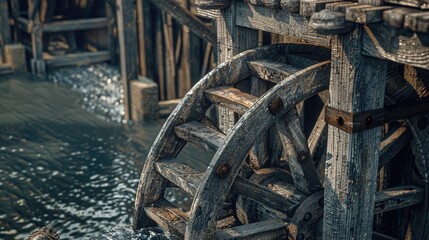 Water Wheel Near Water's Edge