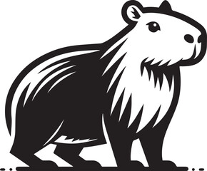 Capybara icon isolated on a white background.  Capybara logo illustration.