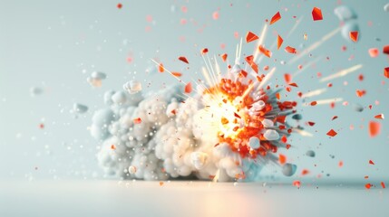 A detailed illustration featuring explosive fire effects, rendered with realism and precision against a simple white backdrop. This image is suitable for various creative applications requiring