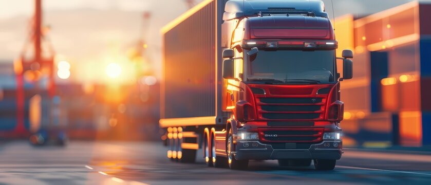 A logistics solutions advertisement in an ultramodern, supernatural scene, with copy space for your message