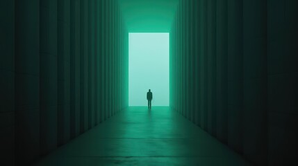 A mental health banner set in an ultramodern, supernatural scene, with copy space for your branding