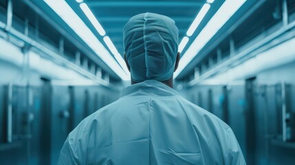 An anesthesiology ad in an ultramodern, supernatural scene, with copy space for customized content