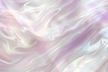 Obraz premium Smooth, light pearly silk fabric flowing in the air forming elegant waves. The delicate silk texture is illuminating, creating a luxurious and rich feel
