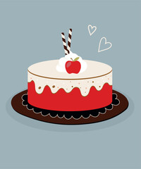 Illustration Cream Cake at Apple Taste