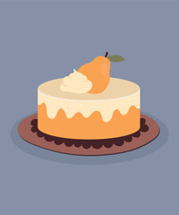 Illustration Cream Cake at Pear Taste