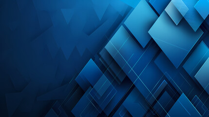 Obraz premium Abstract geometric background with overlapping blue squares and rectangles, featuring a dynamic and modern design.