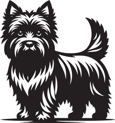 Cairn terrier icon isolated on a white background.  Cairn terrier logo illustration.
