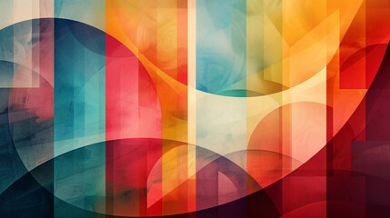Obraz premium Vivid Geometric Shapes Abstract Illustration with Clean Background Copy Space