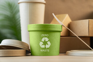 zero waste symbol. Recyclable waste, plastic-free, environmentally friendly living and the concept...