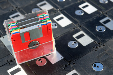 Vintage colored floppy disks