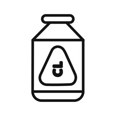 Chlorine bleach icon linear graphics set vector