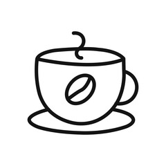 coffeine free icon linear graphics set vector