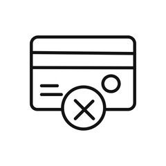 Payment cancel icon linear graphics set vector