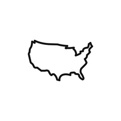 USA Map icon linear graphics set vector