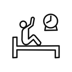 Wake up in the morning icon linear graphics set vector