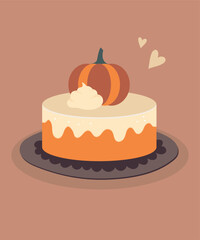 Illustration Cream Cake at Pumpkin Taste