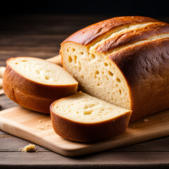 loaf of bread on wooden table