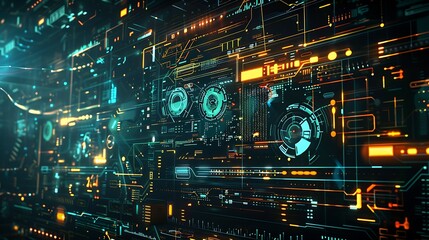 Obraz premium Futuristic Abstract Technology Background with Digital Art Elements Highlighting the Beauty and Complexity of Technology