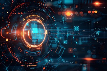 Futuristic Abstract Technology Background with Digital Art Elements Celebrating the Intricacy and Beauty of Technology