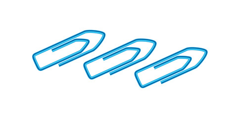 Set Of Realistic Paperclips Flat Design Vector Illustration.	